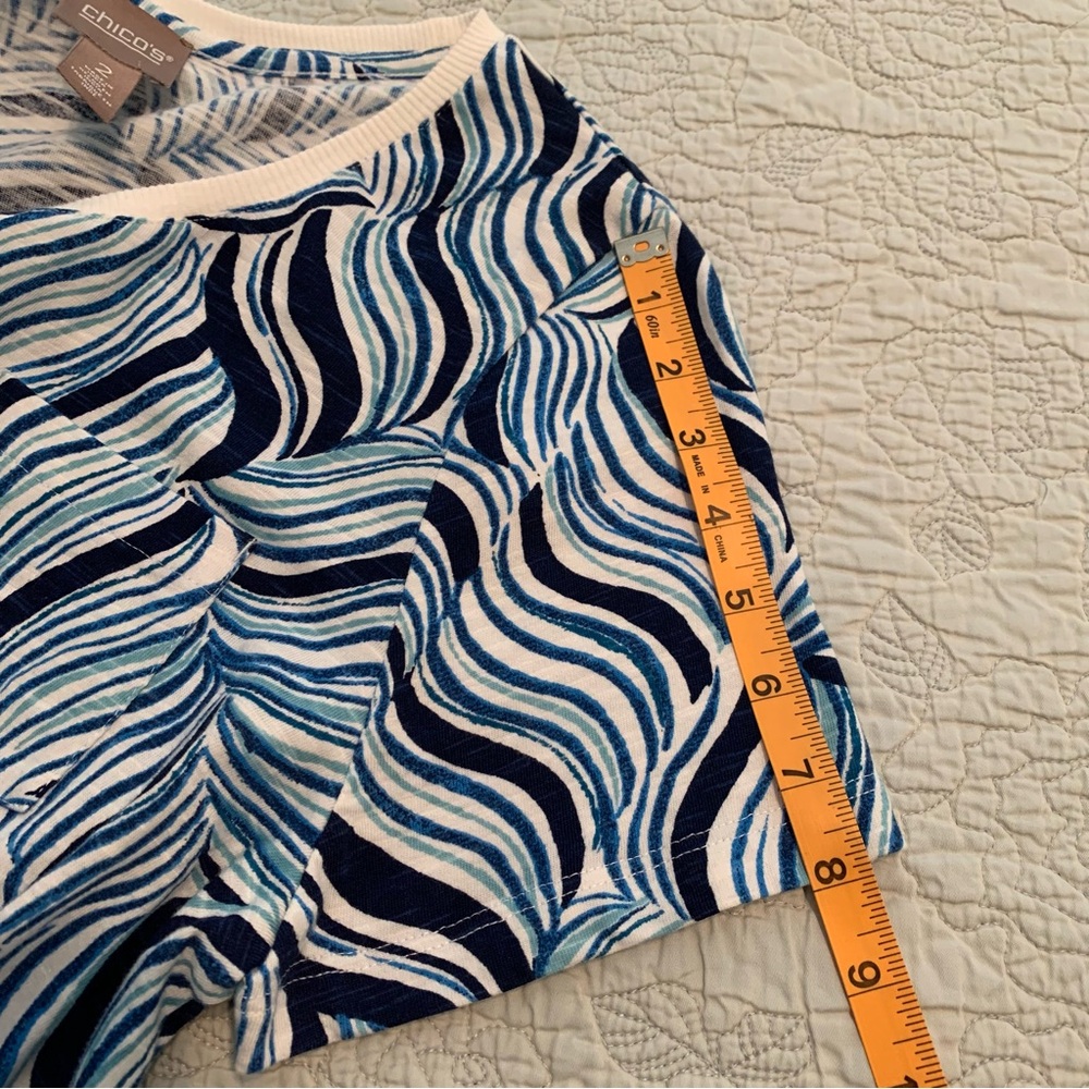 Chico’s Blue Cotton Short Sleeve T-Shirt Size Large - Picture 13 of 15